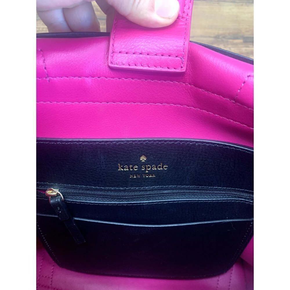 kate spade Foster Court Kirk Backpack Leather Black Sweetheart Pink - Picture 10 of 12